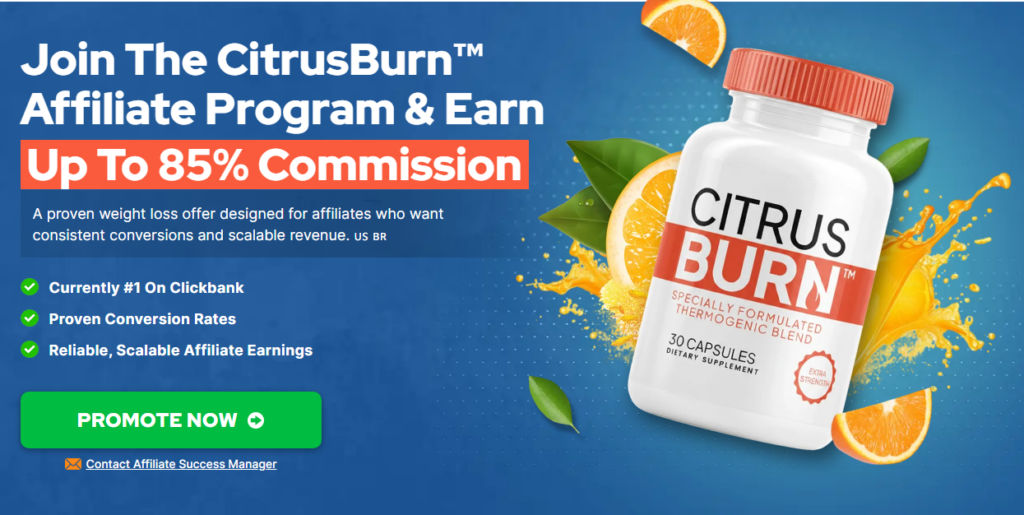 Citrus Burn supplement bottle with natural citrus fruits for metabolic support after 50
